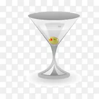 马提尼鸡尾酒杯玻璃白玻璃酒杯