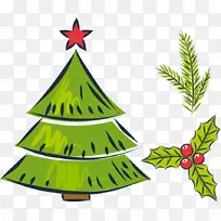 圣诞树绘制礼品-绿色圣诞树