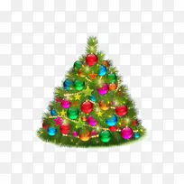 圣诞树装饰圣诞彩灯剪贴画-圣诞树