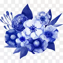 花束设计蓝色郁金香深蓝色花饰