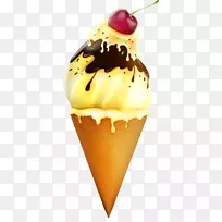 冰淇淋圆锥冰淇淋草莓冰淇淋樱桃蛋糕
