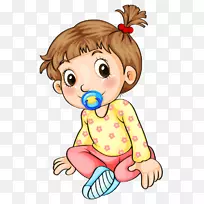 版税-免费幼儿插图-吸吮奶嘴儿童