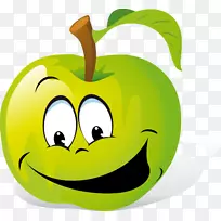 水果笑脸剪贴画-表达载体苹果