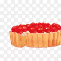 糖果苹果食品馅饼沙瓦林薄饼镶红樱桃蛋糕