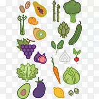 果蔬动画剪贴画.水果和蔬菜卡通