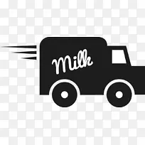 奶牛奶牛乳制品手绘卡通牛奶车