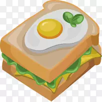 吐司早餐鸡蛋三明治帕里尼快餐-美味的鸡蛋三明治