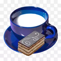 咖啡牛奶摩丝咖啡厅-美拉鲁卡蓝咖啡杯牛奶摩丝