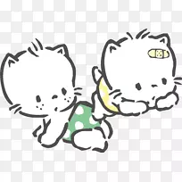 猫卡通剪贴画-两只卡通猫