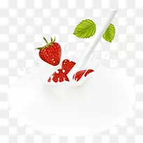 果汁、牛奶、草莓-水果与牛奶相遇