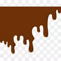 热巧克力贴纸夹艺术.棕色鲜巧克力汁装饰图案
