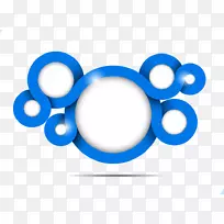 圆插图-创造性蓝色圆