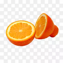 橙色食品-橙子切成两半