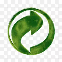 纸回收符号再利用.绿色箭头