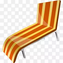 沙滩椅-橙色躺椅