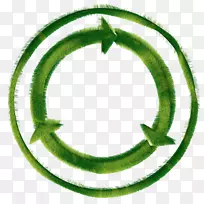 绿色和平环保循环标志-旋转箭头