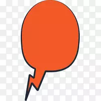对话框语音气球剪辑艺术手绘橙色椭圆形对话框