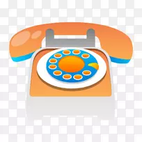普通旧电话服务手机图标-怀旧载体材料电话