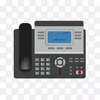 ip电话上的voip电话语音手机剪贴画.深灰色卡通电话