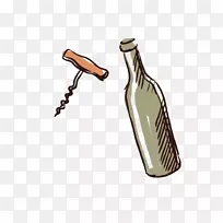 开瓶器-红葡萄酒瓶和瓶塞