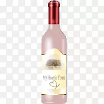 红葡萄酒瓶-粉红色酒瓶