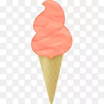冰淇淋锥形冰淇淋画橙色卡通冰淇淋