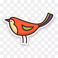 鸟橙-卡通橙色鸟