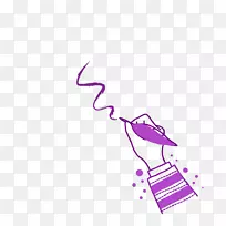 钢笔笔刷-优雅的紫色笔写法