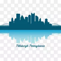匹兹堡天际线剪贴画-城市插图