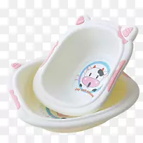 婴儿浴缸-塑料浴盆-小牛奶洗脸盆
