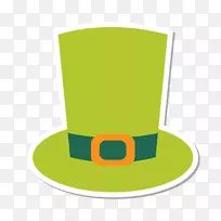 保龄球帽-绿色帽子卡通