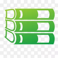 书籍图标-绿色堆叠书籍