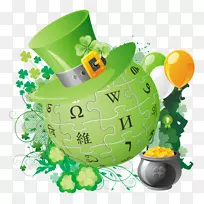 爱尔兰圣帕特里克斯日剪贴画。帕特里克日三叶草