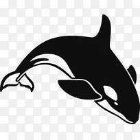虎鲸座头鲸剪贴画-卡通鲸PNG