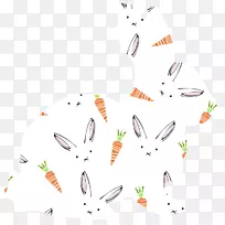 欧洲兔胡萝卜图案-萝卜兔装饰图案