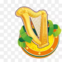 爱尔兰圣帕特里克斯节凯尔特竖琴符号-圣。帕特里克日元