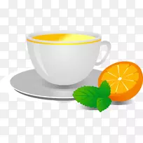 芙蓉茶咖啡杯橙色普洱茶橙子茶