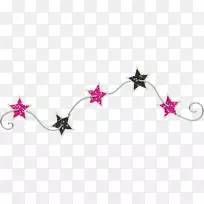 婴儿淋浴生日蛋糕儿童手工艺-粉红黑色小明星装饰