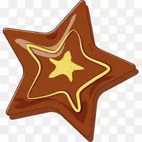 五角星图标-卡通棕星