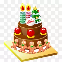 圣诞蛋糕生日蛋糕纸杯蛋糕剪贴画卡通蛋糕