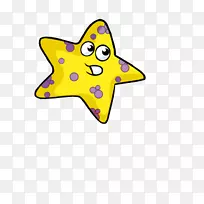 黄色紫色卡通明星点