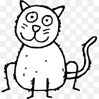 猫狗夹艺术卡通黑白猫