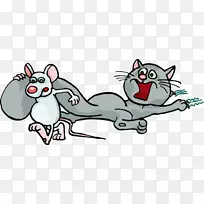 电脑鼠标猫老鼠剪贴画-老鼠和猫