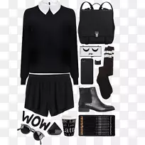 黑白服装-校园风中的黑人女性
