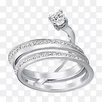 戒指尺寸施华洛世奇银首饰施华洛世奇珠宝白金戒指