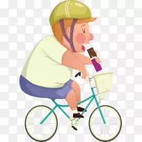 自行车骑行卡通片艺术-骑一名男子