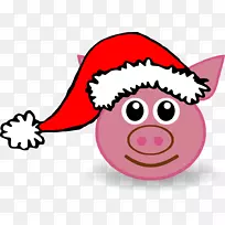 家猪圣诞老人百帕猪圣诞剪贴画