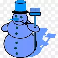 雪人剪贴画-黄色雪人剪贴画