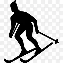 冬季奥运会剪贴画-卡通滑雪者