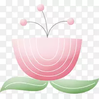 莲藕剪贴画.手绘莲花